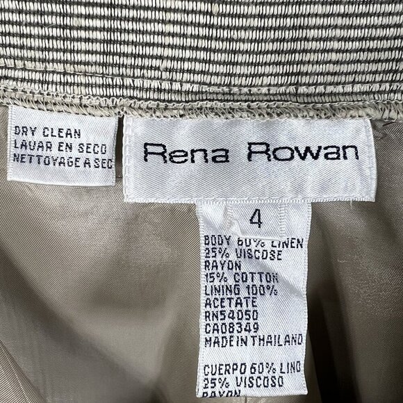 Rena Rowan Womens 4 Linen Blend Pinstripe 2-Piece Pant Suit Set Career Wear - Picture 15 of 16